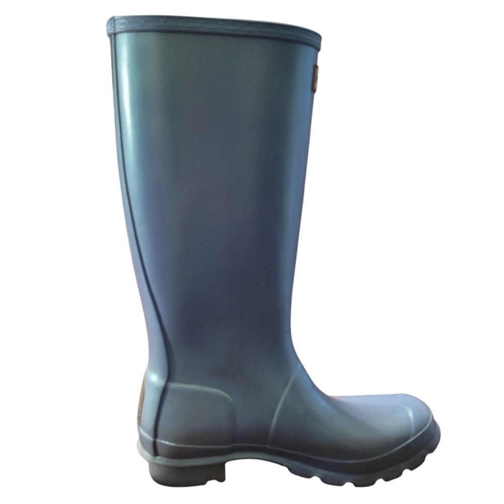 HUNTER metallic blue Original high GI rain boots - 6. D - Picture 3 of 11